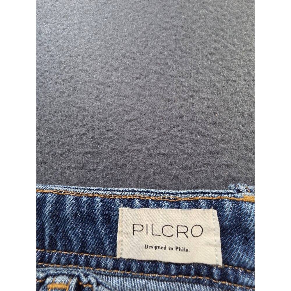 Anthropologie Pilcro Lonnie Y2K Cuffed Crop Jeans Womens 31 Blue Sparkle A010609 - Picture 12 of 16